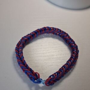 New, Red & Blue Rubber Band Loom Bracelet